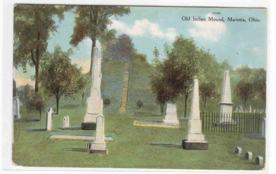 Old Indian Mound Cemetery Marietta Ohio 1910 postcard