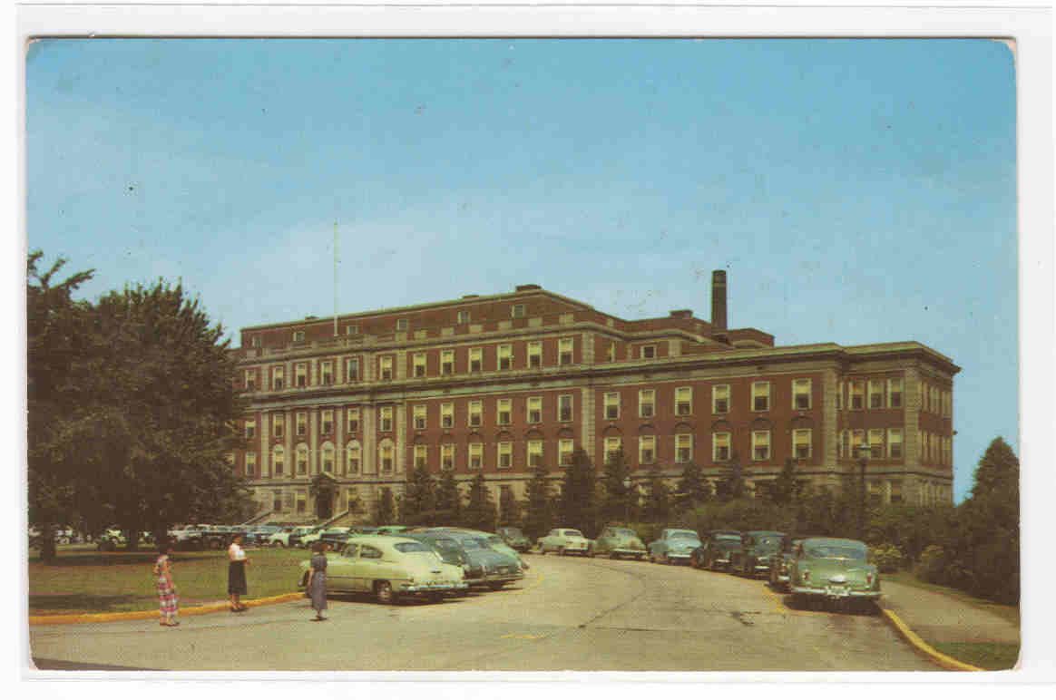 Northside Hospital Cars Youngstown Ohio 1960 postcard