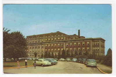 Northside Hospital Cars Youngstown Ohio 1960 postcard