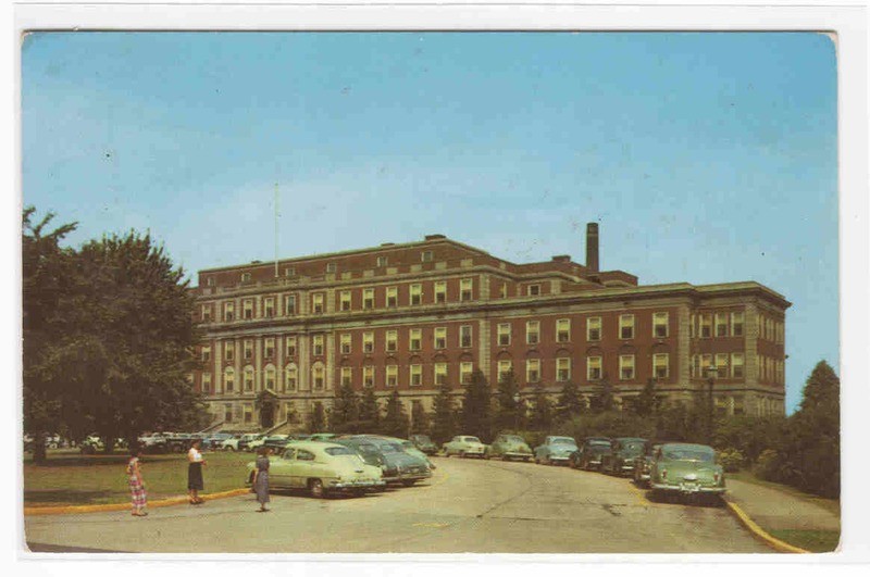 Northside Hospital Cars Youngstown Ohio 1960 postcard