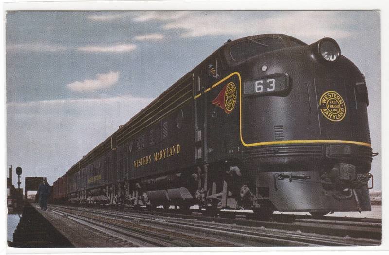 Western Maryland Railway Railroad Train Port Covington Baltimore MD postcard