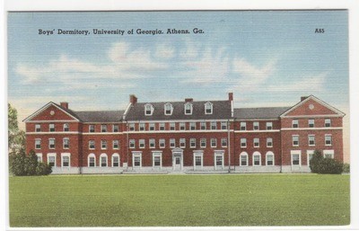 Boy's Dormitory University Georgia Athens linen postcard