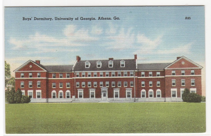 Boy's Dormitory University Georgia Athens linen postcard