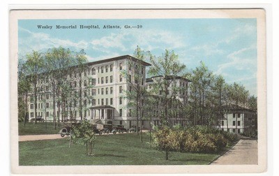 Wesley Memorial Hospital Atlanta Georgia 1920c postcard