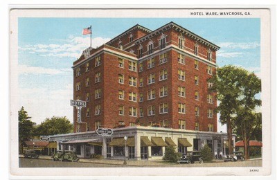 Hotel Ware Waycross Georgia linen postcard