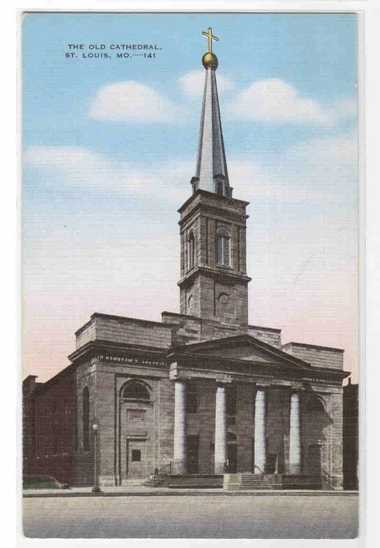 The Old Cathedral St Louis Missouri linen postcard