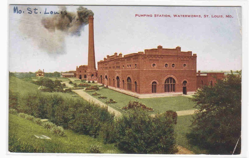 Pumping Station Waterworks St Louis Missouri 1910c postcard