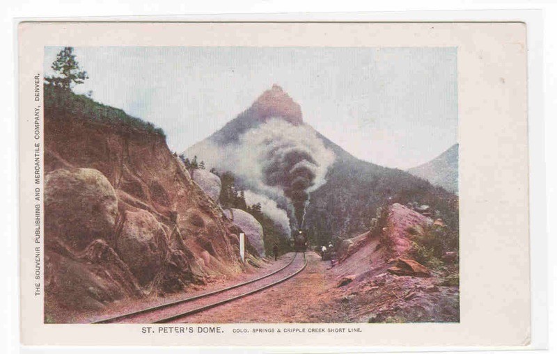 Railroad Train St Peter’s Dome Cripple Creek Shortline Colorado 1905c postcard