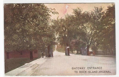 Gateway Entrance Rock Island Arsenal Illinois 1909 postcard