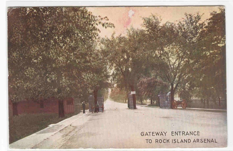 Gateway Entrance Rock Island Arsenal Illinois 1909 postcard
