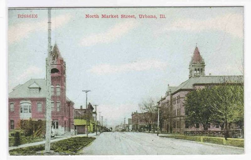 North Market Street Urbana Illinois 1910c postcard