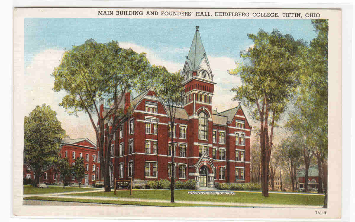 Main Building Heidelberg College Tiffin Ohio postcard