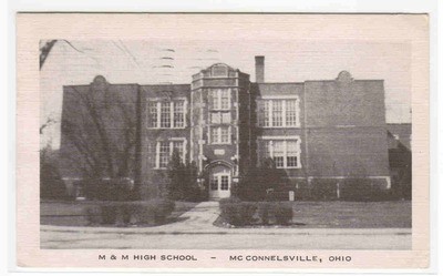 M &amp; M High School McConnellsville Ohio 1950? postcard