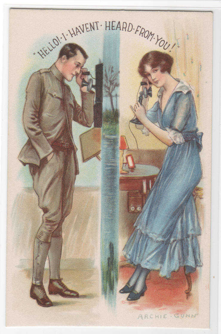Hello I Haven't Heard From You Military Romance WWI postcard