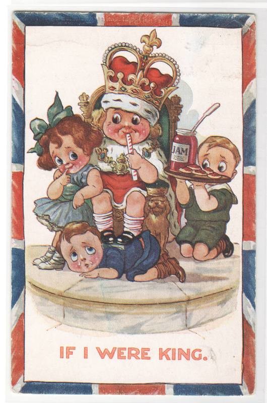 If I Were King Children At Play Coronation Series 1911 postcard