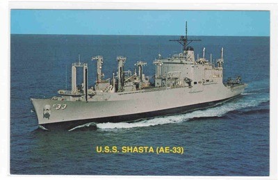USS Shasta AE-33 Ammunition Navy Ship postcard
