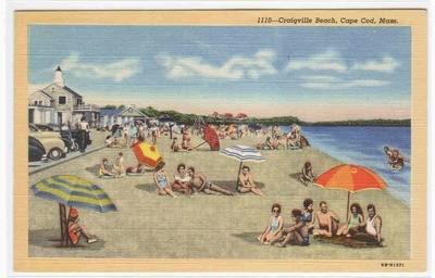 Craigville Beach Cape Cod Massachusetts linen postcard