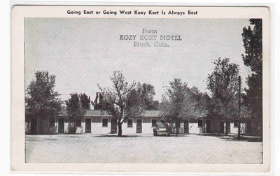 Kozy Kort Motel Brush Colorado 1950s postcard