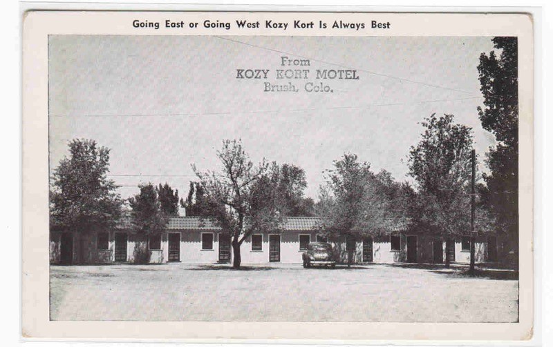 Kozy Kort Motel Brush Colorado 1950s postcard