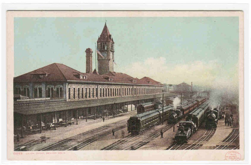 Union Railroad Train Depot Denver Colorado Phostint postcard