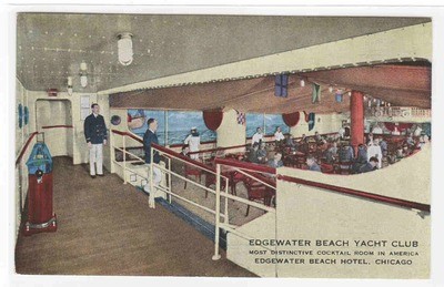 Edgewater Beach Club Cocktail Lounge Chicago Illinois postcard