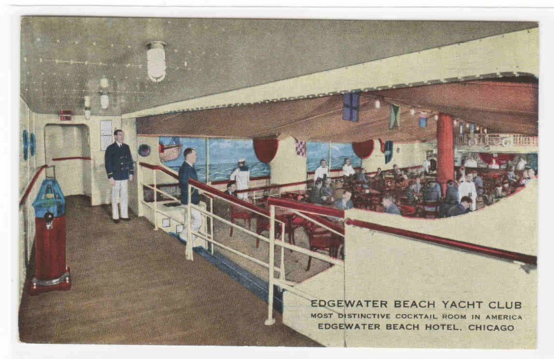 Edgewater Beach Club Cocktail Lounge Chicago Illinois postcard