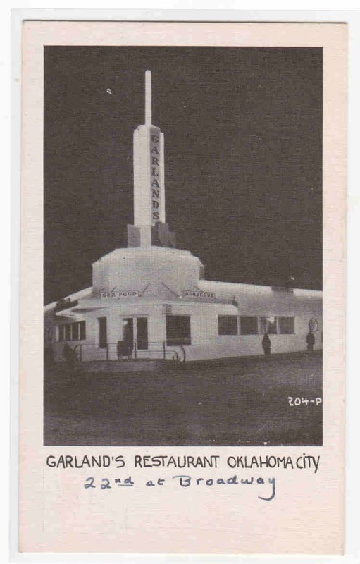 Garland's Barbecue &amp; Seafood Restaurant Oklahoma City OK postcard
