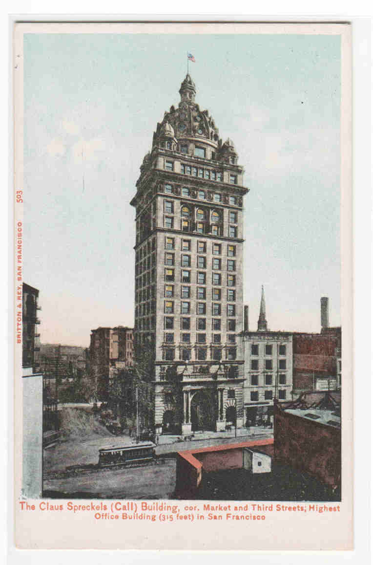 Spreckels Call Building San Francisco California 1905c postcard