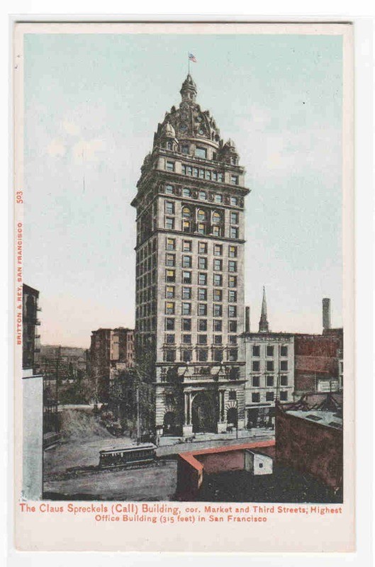 Spreckels Call Building San Francisco California 1905c postcard
