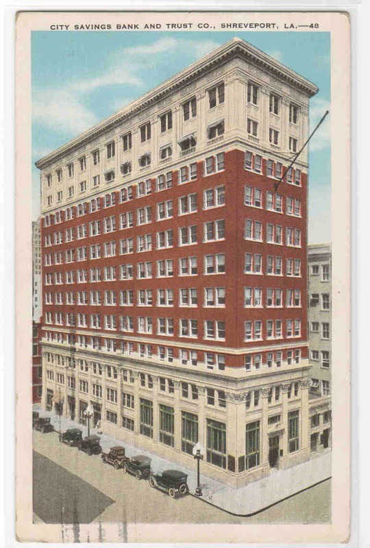City Savings Bank Shreveport Louisiana 1920s postcard