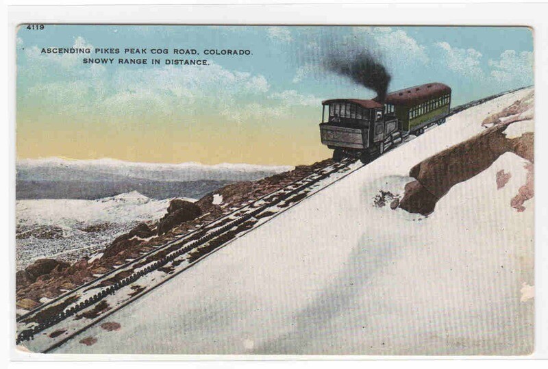 Pikes Peak Cog Incline Railroad Colorado 1910c postcard