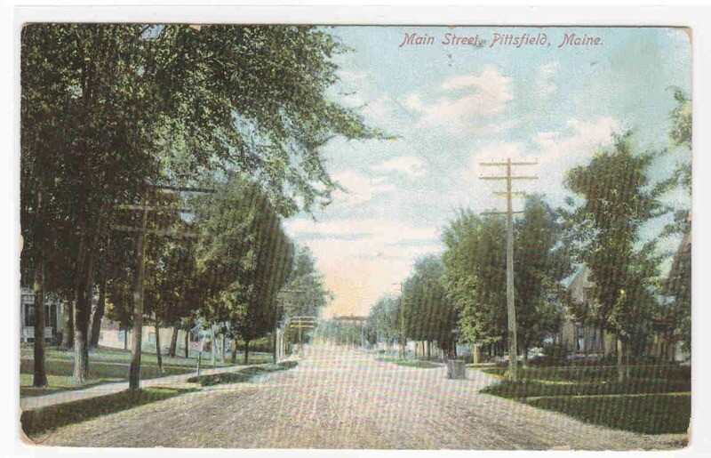 Main Street Pittsfield Maine 1907 postcard