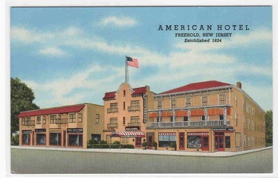 American Hotel Freehold New Jersey postcard