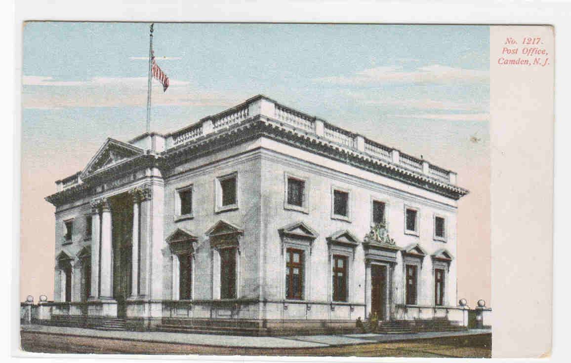 Post Office Camden New Jersey 1910c postcard