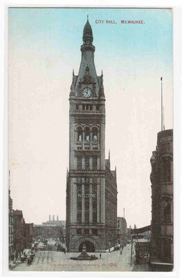 City Hall Milwaukee Wisconsin 1910c postcard