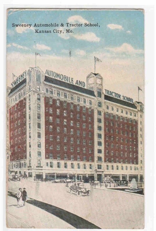 Sweeney Auto &amp; Tractor School Kansas City Missouri 1910s postcard