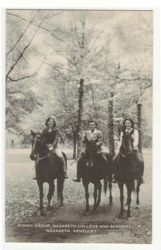 Women Horse Riders Nazareth College Kentucky postcard