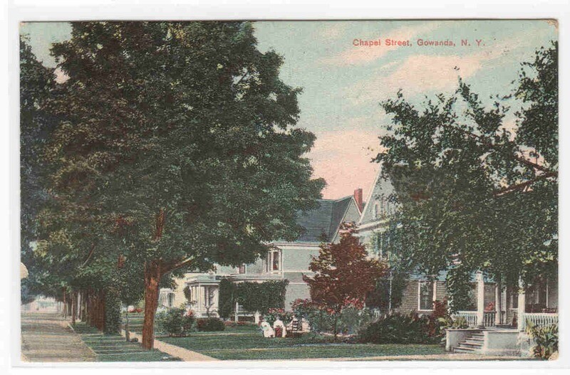 Chapel Street Gowanda New York 1909? postcard