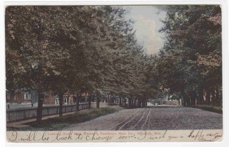 Main Street Neenah Wisconsin 1907 postcard