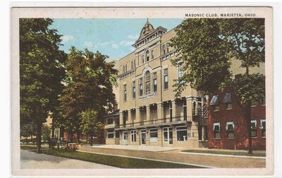 Masonic Club Marietta Ohio postcard