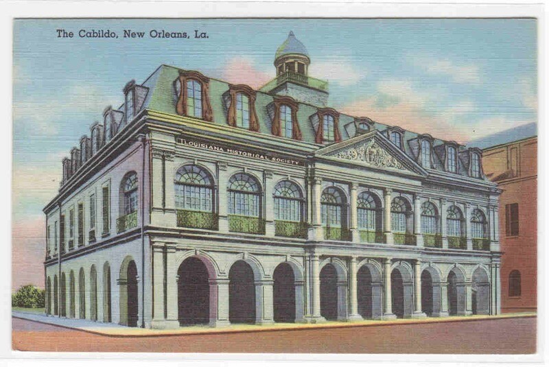 The Cabildo New Orleans Louisiana linen postcard