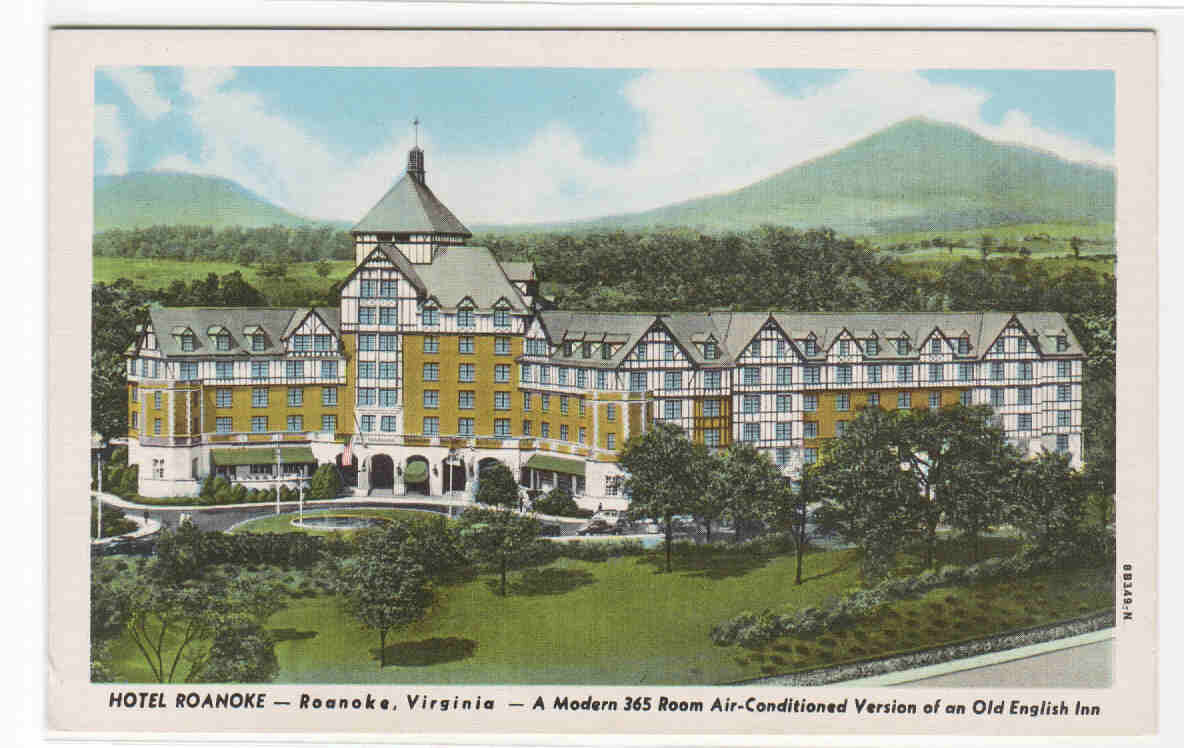 Hotel Roanoke Virginia linen postcard