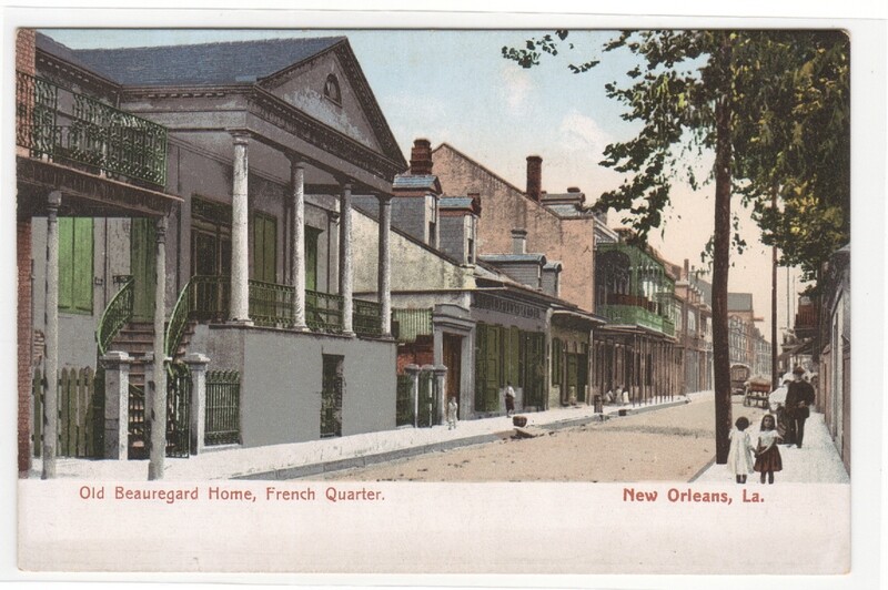 Old Beauregard Home Street French Quarter New Orleans Louisiana 1907c postcard