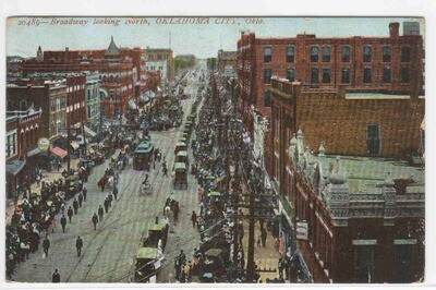 Broadway Looking North Oklahoma City OK 1907 postcard