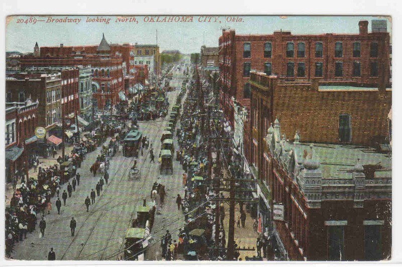 Broadway Looking North Oklahoma City OK 1907 postcard