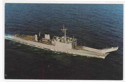 USS Saginaw LST-1188 Tank Landing Ship US Navy Ship Warship postcard