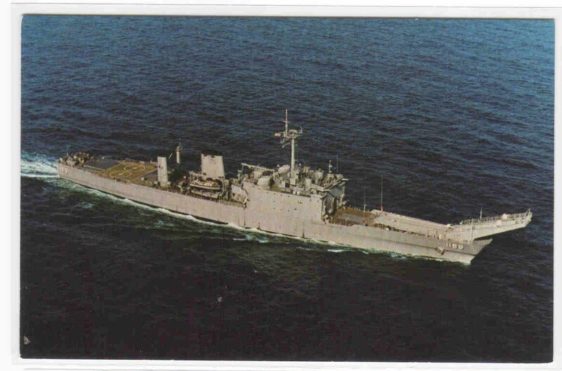 USS Saginaw LST-1188 Tank Landing Ship US Navy Ship Warship postcard
