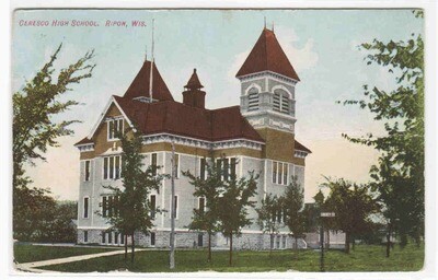 Ceresco High School Ripon Wisconsin 1908 postcard