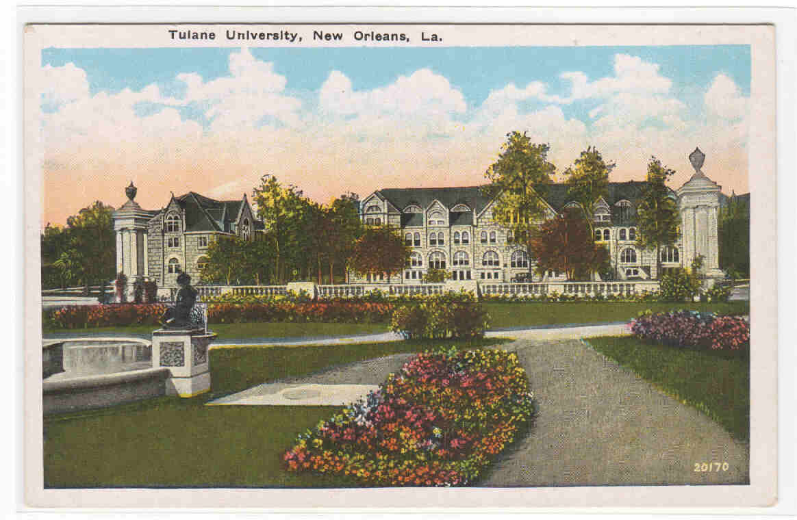 Tulane University New Orleans Louisiana 1920s postcard