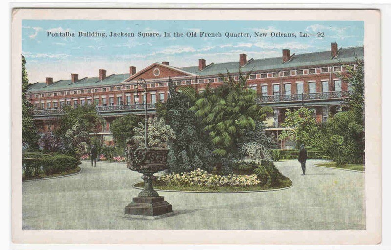 Pontalba Building Jackson Square New Orleans Louisiana 1920c postcard